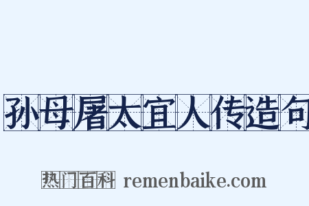 孙母屠太宜人传造句是什么意思的图片